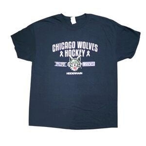 Chicago Wolves American Hockey League BLACK Short Sleeve T-Shirt Mens Size XL
